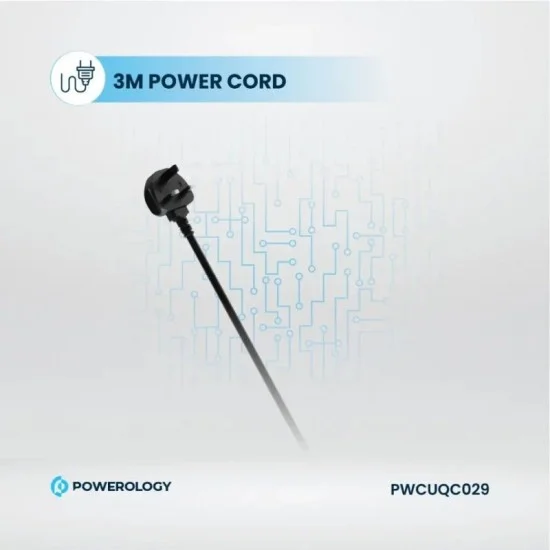 Power Strip 2500W 4 Ac With Built-In Retractable Cables Powerology - Black